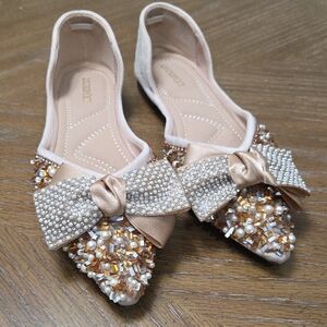 QXCHDYXT Womans Rhinestone Ballet Flats, Size 8